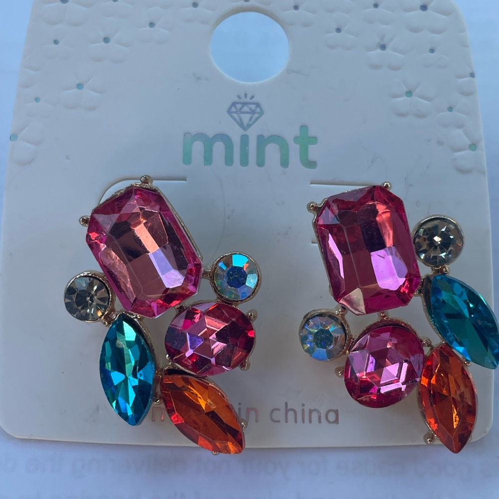 Mint Colorful Gemstone Earrings